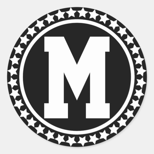 Sticker Rond Monogramme Superstar noir (Devant)
