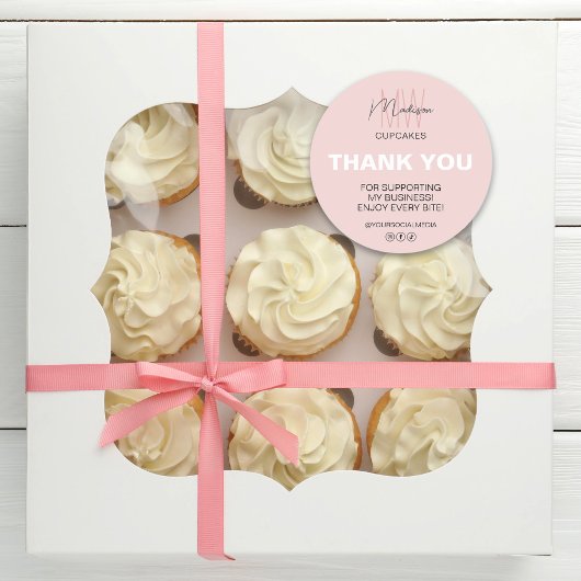 Sticker Rond Monogramme sur mesure Merci boulangerie