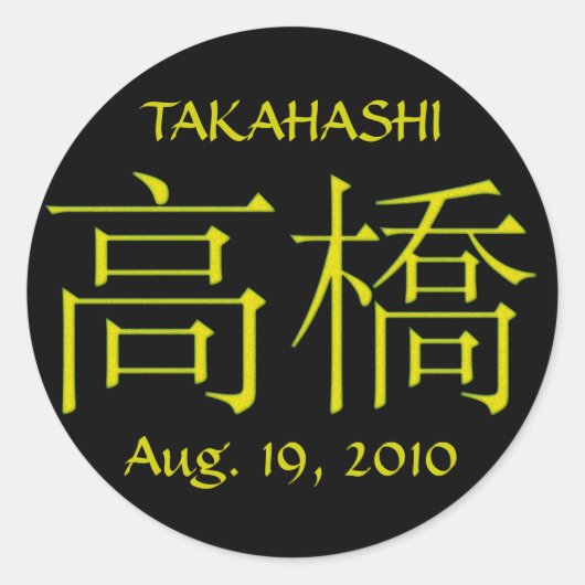 Sticker Rond Monogramme Takahashi (Devant)