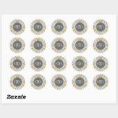 Sticker Rond Monogramme | Tapestry Rosette II (Feuille)