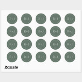 Sticker Rond Monogramme & Texte Circulaire Éditable de Style (Feuille)