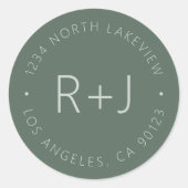 Sticker Rond Monogramme & Texte Circulaire Éditable de Style (Devant)