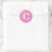 Sticker Rond Monogramme tissé orné - Lettre C (Sac)