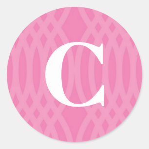 Sticker Rond Monogramme tissé orné - Lettre C