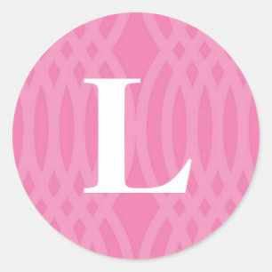 Sticker Rond Monogramme tissé orné - Lettre L