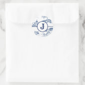 Sticker Rond Monogramme Toile Bleue Chattanooga (Sac)
