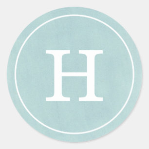 Sticker Rond Monogramme Turquoise Debonair