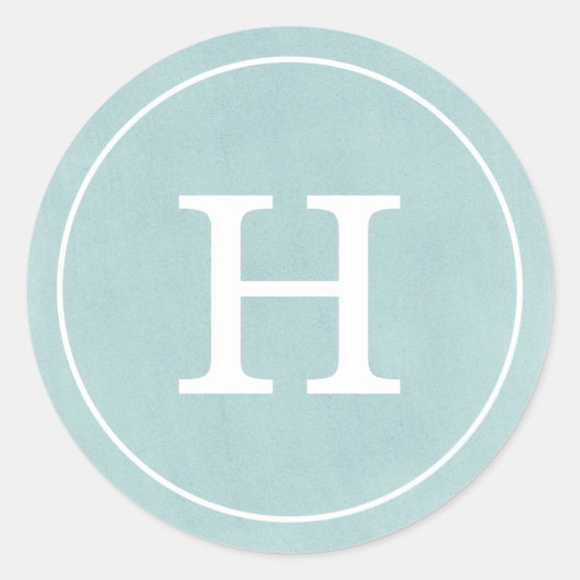 Sticker Rond Monogramme Turquoise Debonair (Devant)