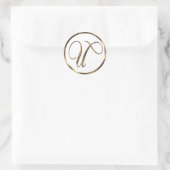 Sticker Rond Monogramme U Faux Bronze (Sac)