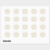Sticker Rond Monogramme U | Neutre (Feuille)