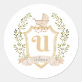 Sticker Rond Monogramme U | Neutre (Devant)