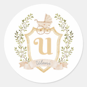 Sticker Rond Monogramme U   Neutre