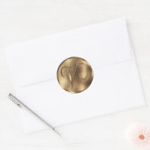 Sticker Rond Monogramme V Faire-part de mariage de bronze (Enveloppe)
