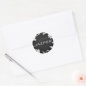 Sticker Rond Monogramme vache noir et blanc (Enveloppe)