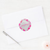 Sticker Rond Monogramme Vache rose et blanc chaud (Enveloppe)
