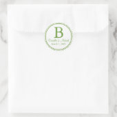 Sticker Rond Monogramme vert (Sac)