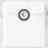 Sticker Rond Monogramme Vert Buffle noir Plaid Noël (Sac)