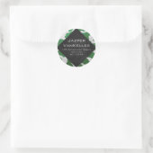 Sticker Rond Monogramme vert et blanc de vache (Sac)