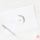Sticker rond Monogramme vert minimal (Enveloppe)