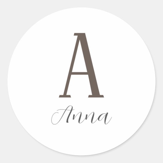 Sticker Rond Monogramme Vibe d'automne (Devant)