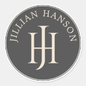 Sticker Rond Monogramme vintage (Devant)