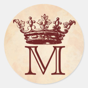 Sticker Rond Monogramme vintage de couronne