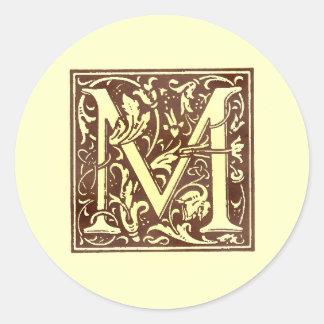 Sticker Rond Monogramme vintage M