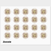 Sticker Rond Monogramme vintage P (Feuille)