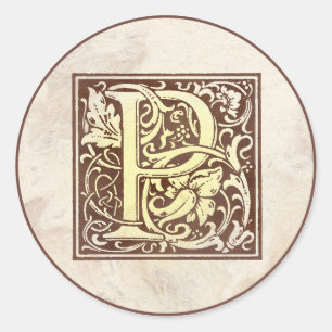 Sticker Rond Monogramme vintage P