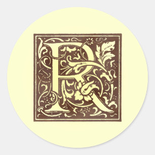 Sticker Rond Monogramme vintage R