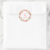 Sticker Rond Monogramme Vintage rose (Sac)