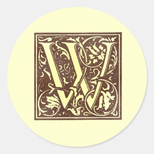 Sticker Rond Monogramme vintage W (Devant)