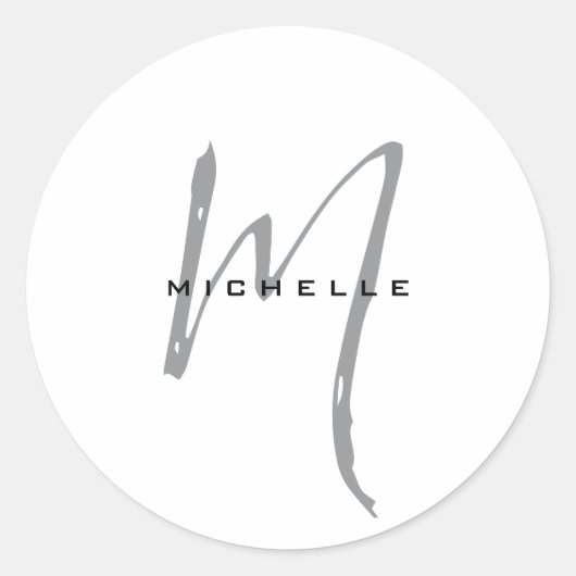 Sticker Rond Monogramme Votre Nom Cadeau Spécial Bien-Aimé Ceux (Devant)