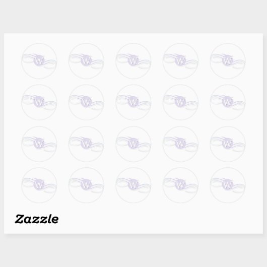 Sticker Rond Monogramme W (Feuille)