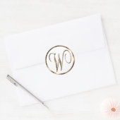 Sticker Rond Monogramme W Faux Bronze (Enveloppe)