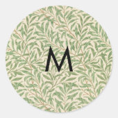 Sticker Rond Monogramme William Morris Willow Bough Motif (Devant)