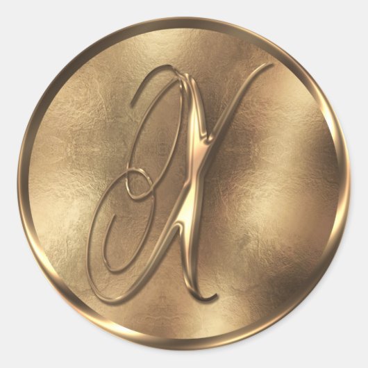 Sticker Rond Monogramme X Faire-part de mariage de bronze (Devant)