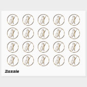 Sticker Rond Monogramme X Faux Bronze (Feuille)