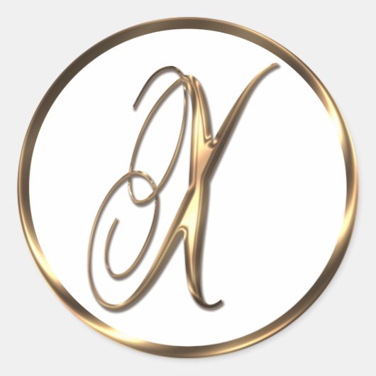 Sticker Rond Monogramme X Faux Bronze (Devant)