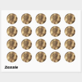 Sticker Rond Monogramme Y Faire-part de mariage de bronze (Feuille)
