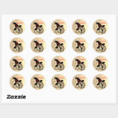 Sticker Rond Monogramme Y Halloween Sky Witch Nom des araignées (Feuille)