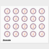 Sticker Rond Monogramme Z (bleu / cercle de points orange) (Feuille)