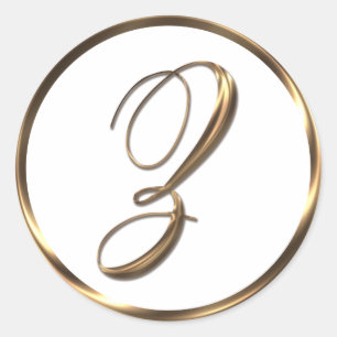 Sticker Rond Monogramme Z Faux Bronze