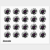Sticker Rond monogramme zèbre, B (Feuille)