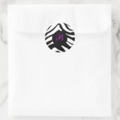 Sticker Rond monogramme zèbre, B (Sac)