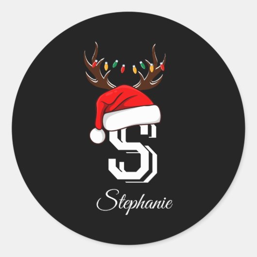 Sticker Rond Monogrammed Family Christmas Matching Outfits _1 (Devant)