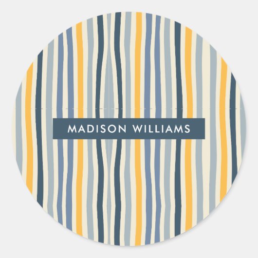 Sticker Rond monogrammed, nom, (Devant)