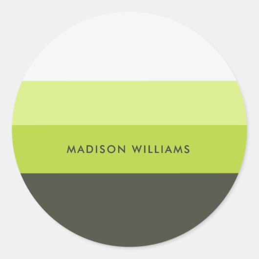 Sticker Rond monogrammed, nom, (Devant)