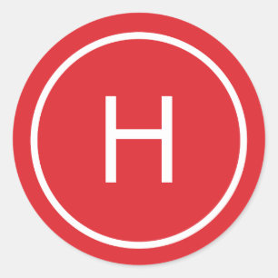 Sticker Rond Monogrammes du cycle de la paix à la mode - Rouge