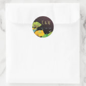 Sticker Rond Monogrammes Mariages de la grenouille nocturne de  (Sac)